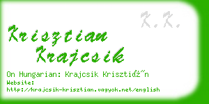 krisztian krajcsik business card